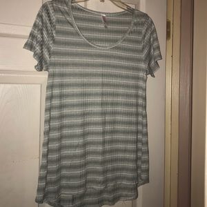 Green and White LulaRoe Classic T